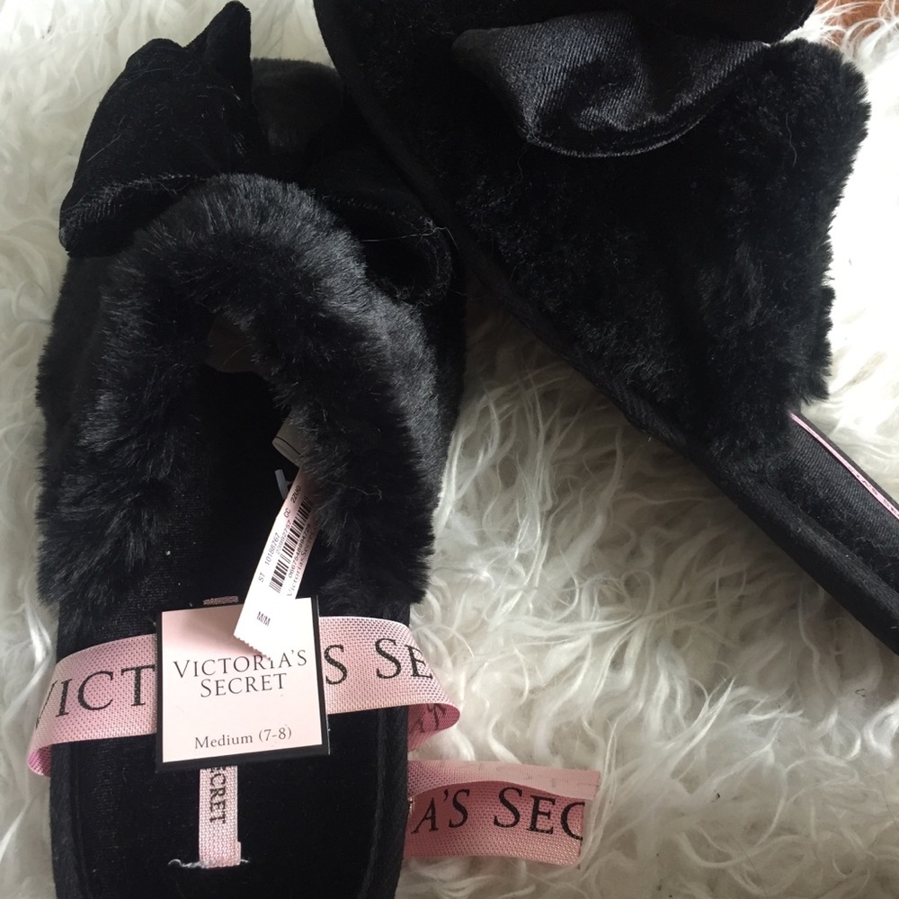 Victoria Secret Black Slippers